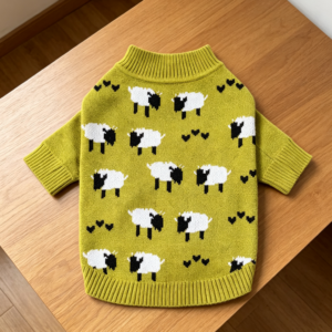 Funny Sheep Thermal Dog Sweater S Black/Green/White