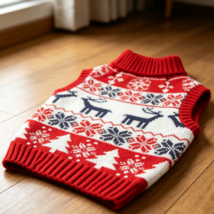Deer M Christmas Turtleneck Dog Sweater for Cats