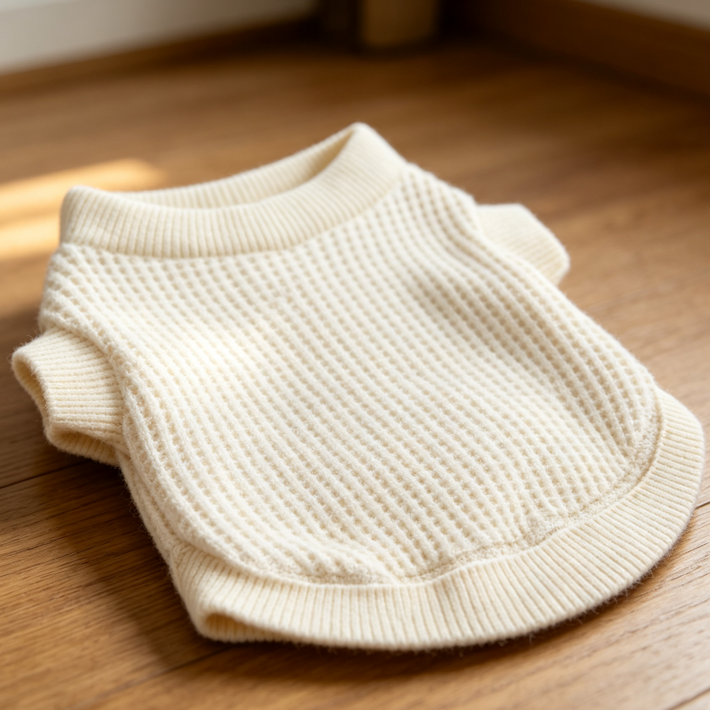 Medium Beige Stretchable Tank Top Dog Sweater - Image 2
