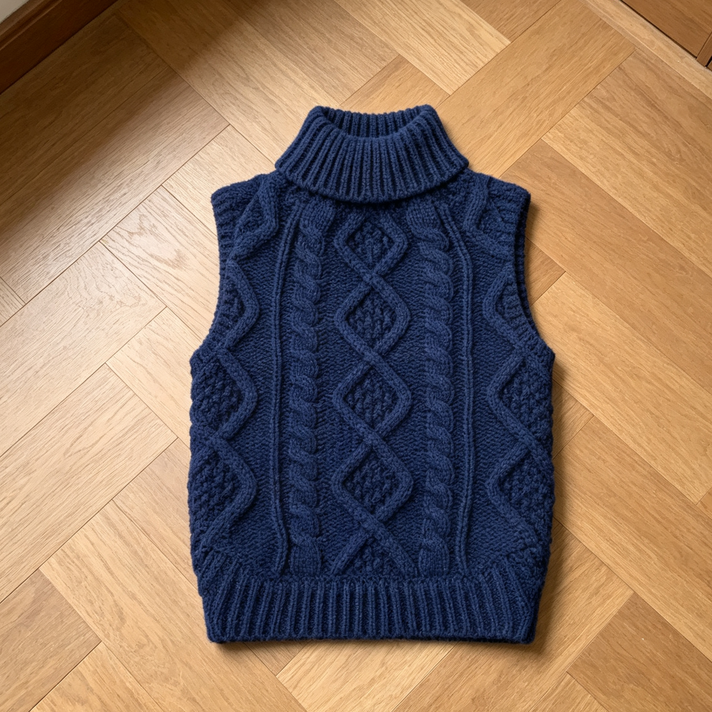 Thermal Cable Knit Turtleneck Dog Jumper Coat - Image 2