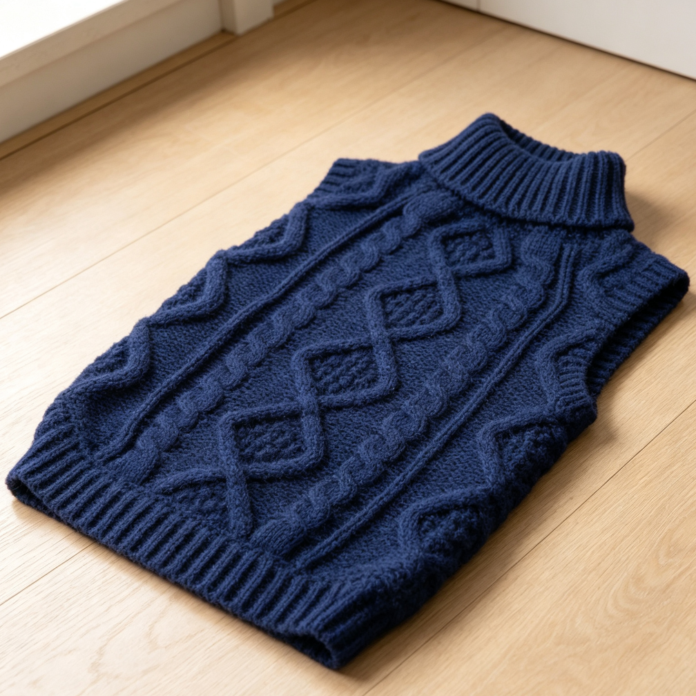 Thermal Cable Knit Turtleneck Dog Jumper Coat