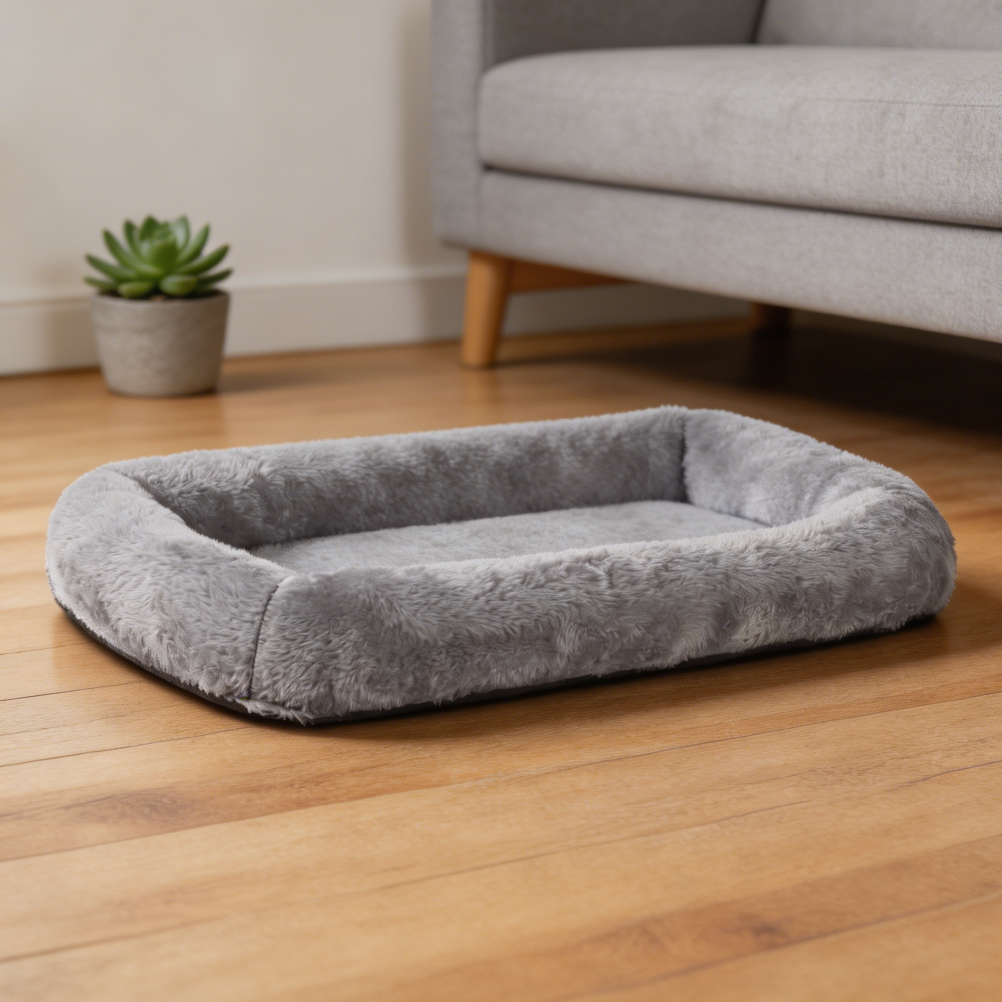 Grey Bolster Toy Breed Dog Bed