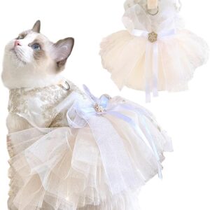 Embroidered Lace Tutu Dog Wedding Dress Small