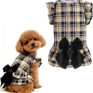 Classic Plaid Dog Dress Party Skirt for Small Dogs